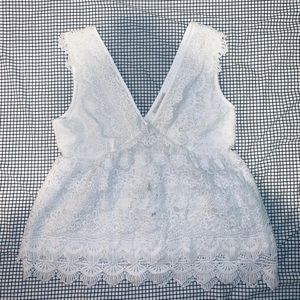Urban Outfitters Tops - UO White Lace V-Neck Tank Top Urban Outfitters Tops - UO White Lace V-Neck Tank Top